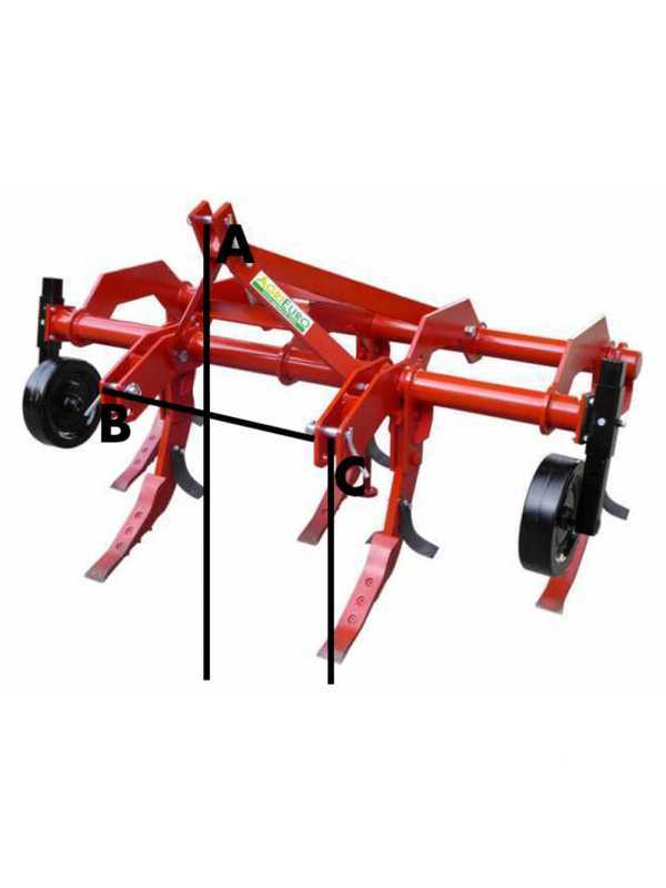 Subsolador agr&iacute;cola para tractor serie pesada 200 - 5 p&uacute;as - ruedas de acero