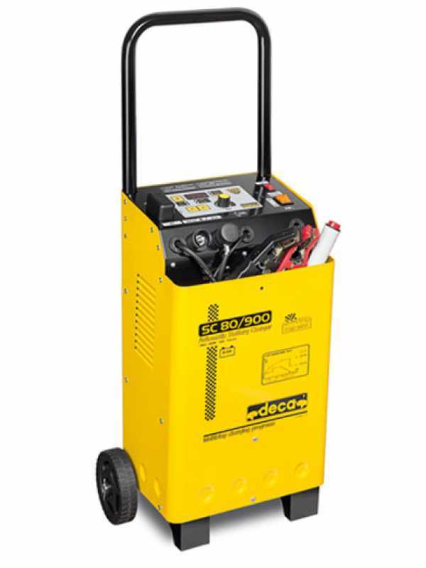 Deca SC 80/900 - Cargador de bater&iacute;a arrancador 12-24V con microprocesador - monof&aacute;sico - con ruedas