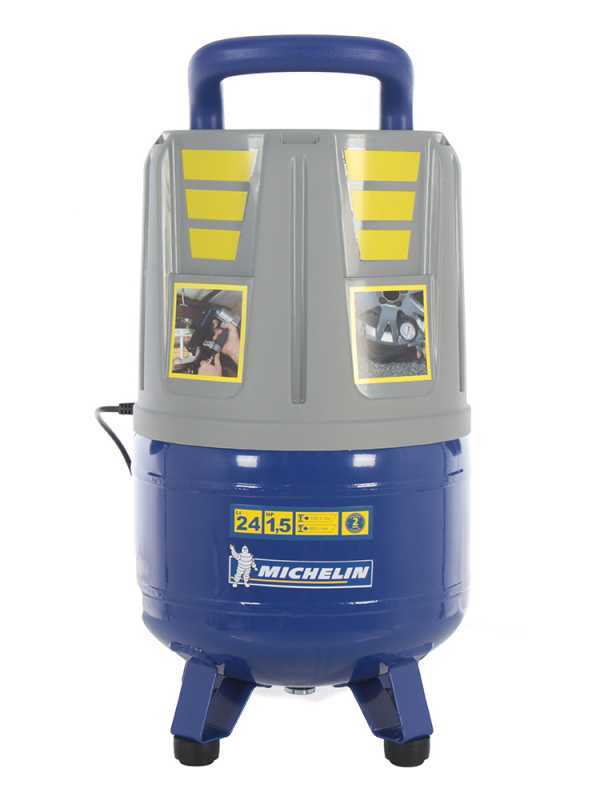 Michelin MVX 24 - Compresor de aire el&eacute;ctrico port&aacute;til monof&aacute;sico, sin aceite - Motor 1.5 HP - 24 L