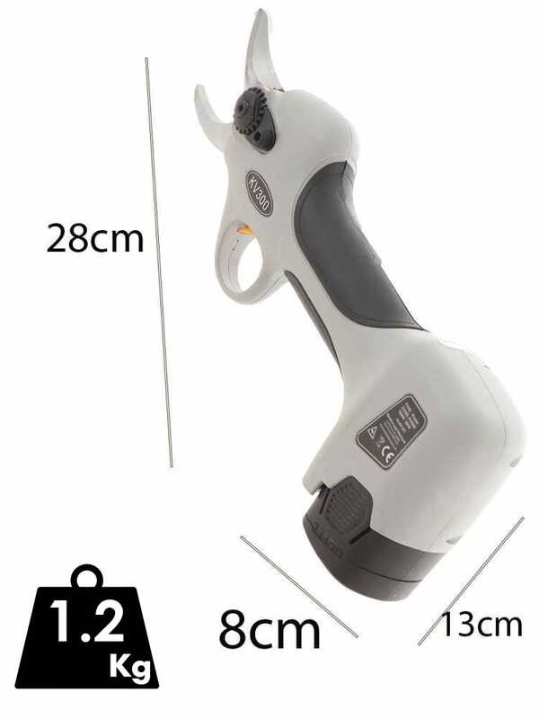 Tijera de poda el&eacute;ctrica Volpi KV300 - 2 bater&iacute;as de Litio - &Oslash; m&aacute;x 25 mm