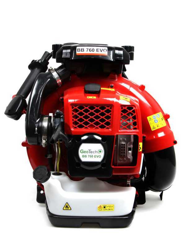 Soplador de mochila GeoTech BB760EVO de mezcla - respaldo acolchado - 3,6 HP