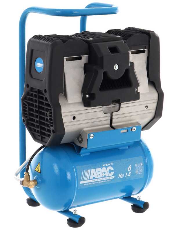 ABAC START SILENT OS15P - Compresor de aire el&eacute;ctrico monof&aacute;sico silencioso, sin aceite - Motor 1.5 HP - 6 L