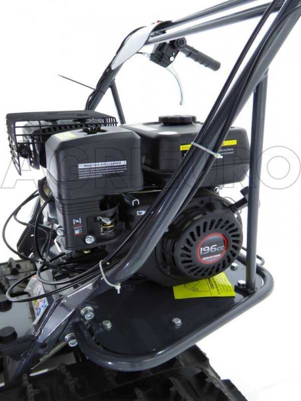 GeoTech Pro BMS 155 LE - Biotrituradora sobre motocarretilla GeoPorter 330D autopropulsada de orugas 4 rodillos - Motor Loncin de 15 HP - caj&oacute;n dumper