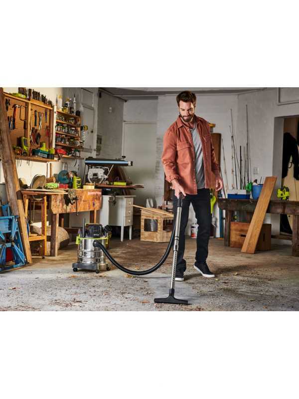 RYOBI R18WDV-0 - Aspirador de bater&iacute;a para polvo y l&iacute;quidos - 18V - bid&oacute;n 18 L - SIN BATER&Iacute;A NI CARGADOR