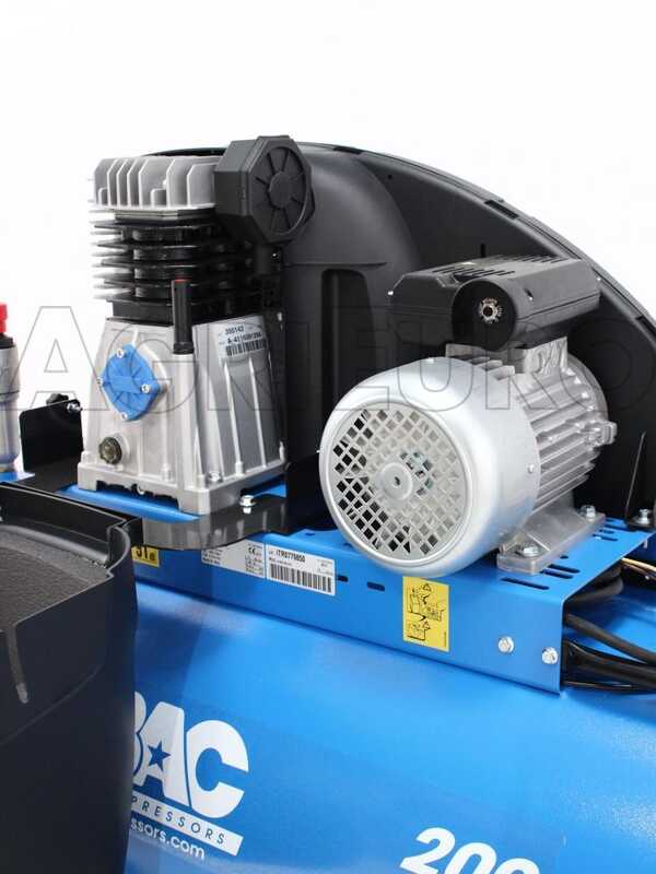 ABAC SILENT A39B 200 CM3 - Compresor de aire el&eacute;ctrico monof&aacute;sico de correa silencioso - Motor 3 HP - 200 L