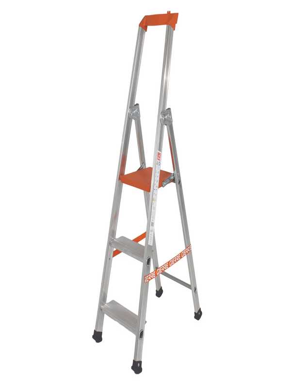 Gierre Stabila AL700DS - 3 pelda&ntilde;os, 1,23 m - Escalera de aluminio con caballete