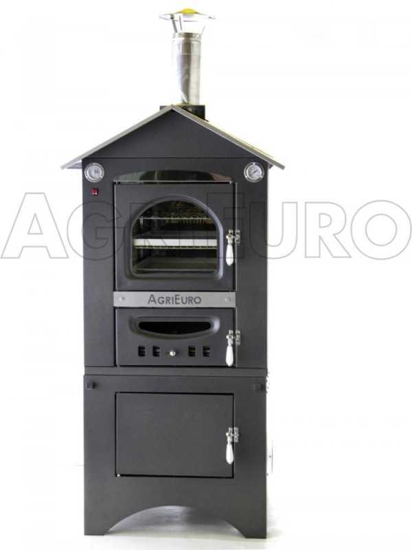 Horno de le&ntilde;a de exterior Medius 80 EXT en acero - Ventilado con techo en INOX