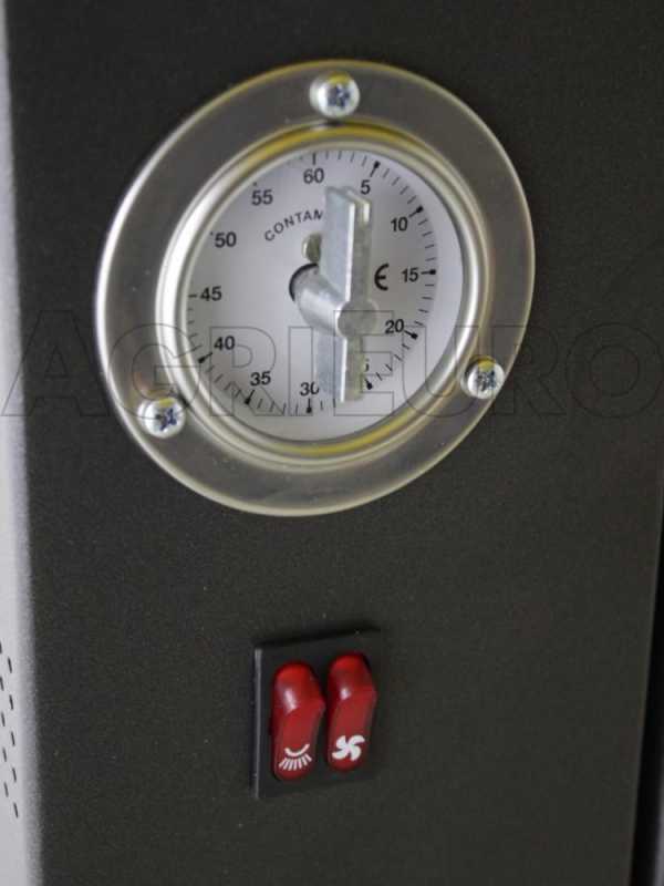 Horno de le&ntilde;a de exterior Medius Plus 100 EXT en acero - Ventilado con techo rojo