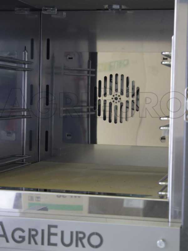 Horno de le&ntilde;a de exterior Medius Plus 100 EXT en acero - Ventilado con techo rojo