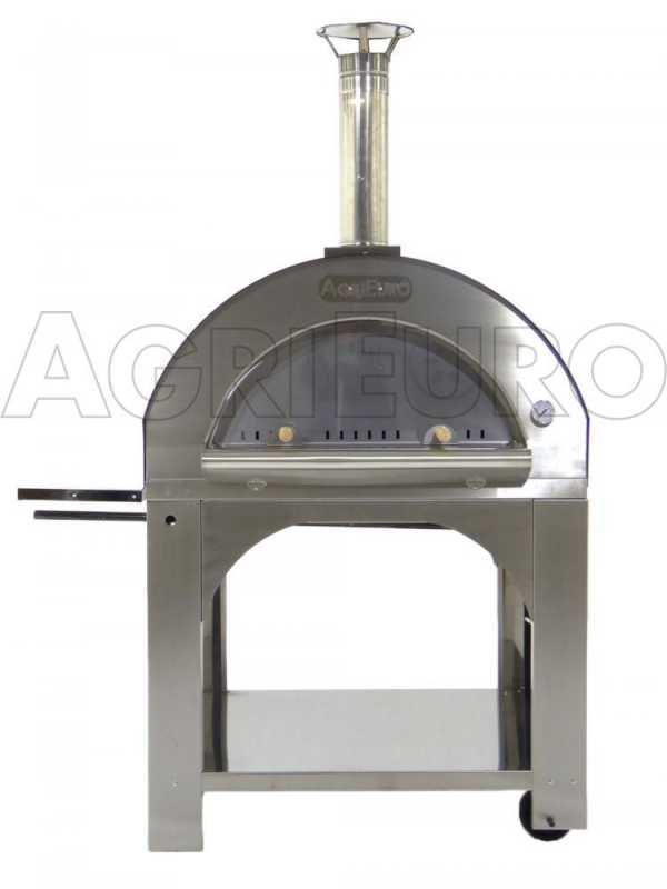 AgriEuro Cibus Inox 100x80, horno de le&ntilde;a de exterior con capacidad de cocci&oacute;n: 5 pizzas