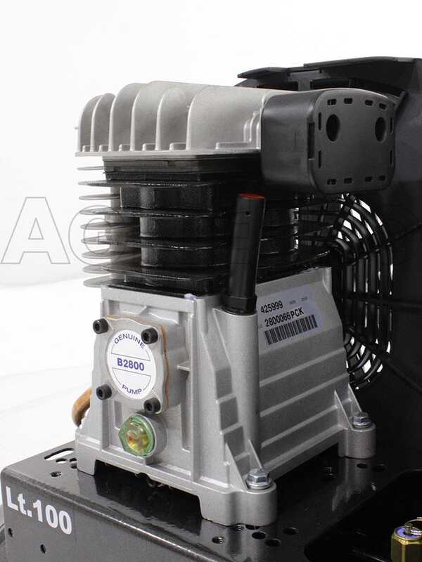 Nuair B2800B/100 CM3 - Compressor de aire el&eacute;ctrico monof&aacute;sico de correa - Motor 3 HP - 100 L