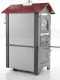 Horno de le&ntilde;a de exterior Medius 80 EXT  en acero - Ventilado -  con techo rojo
