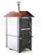 Horno de le&ntilde;a de exterior Medius 80 EXT  en acero - Ventilado -  con techo rojo
