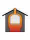 Horno de le&ntilde;a de exterior Medius 80 EXT  en acero - Ventilado -  con techo rojo
