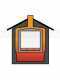 Horno de le&ntilde;a de exterior Medius 80 EXT  en acero - Ventilado -  con techo rojo