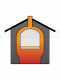 Horno de le&ntilde;a de exterior Medius Plus 100 EXT en acero - Ventilado con techo rojo