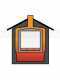 Horno de le&ntilde;a de exterior Medius Plus 100 EXT en acero - Ventilado con techo rojo