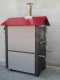 Horno de le&ntilde;a de exterior Medius Plus 100 EXT en acero - Ventilado con techo rojo