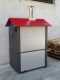 Horno de le&ntilde;a de exterior Medius Plus 100 EXT en acero - Ventilado con techo rojo