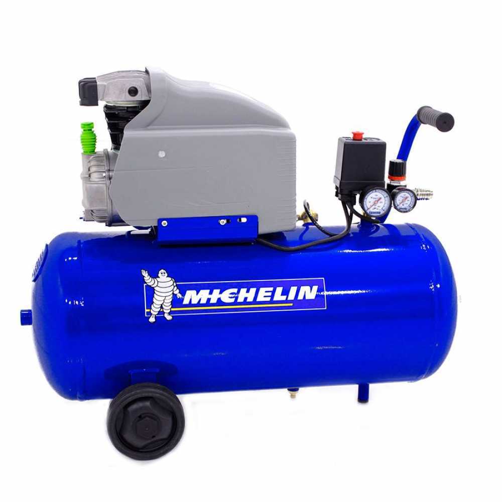 Flujo de aire 250 l/min Tanque de 50 litros Motor de 2 CV 15 m³/h MICHELIN Compresor de aire MB50-B Presión máxima 10 bar 