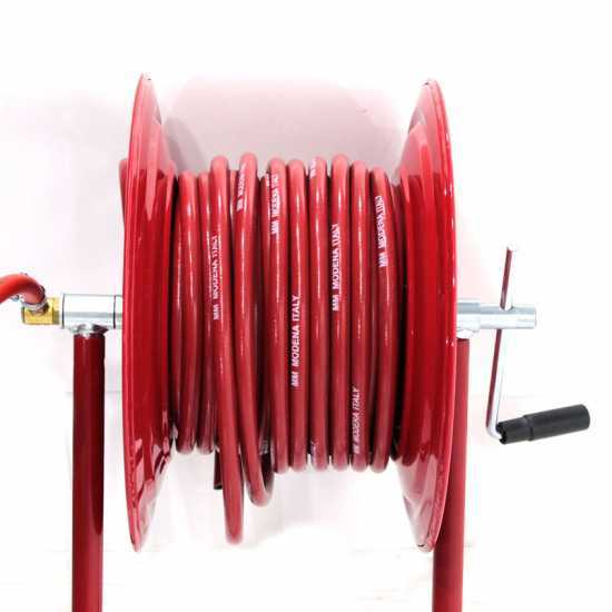 Enrollacable para fumigaci&oacute;n, manguera de 25 m - 50 bar