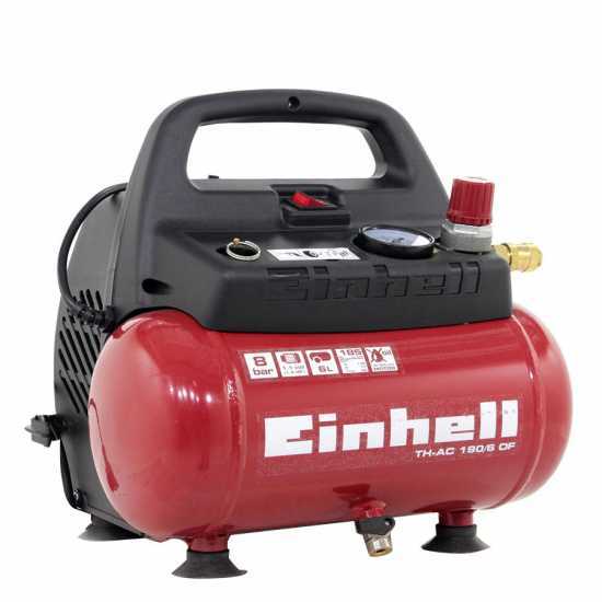 Einhell TH-AC 190/6 OF - Compresor de aire el&eacute;ctrico compacto port&aacute;til - Motor 1.5 HP - 6 l