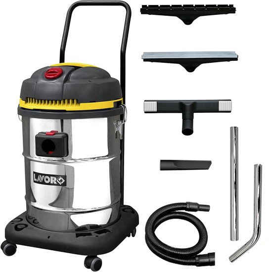 Lavor WD 255 XE - Aspirador de s&oacute;lidos y l&iacute;quidos - aspirador con bid&oacute;n 55 lt, Potencia m&aacute;xima 2800 W