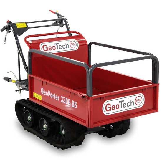 GeoTech Pro GeoPorter 330E BS - Carretilla de orugas con caja extensible y 4 rodillos - 300 kg