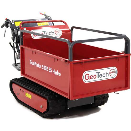 Carretilla de orugas GeoTech GeoPorter 530E BS Hydro - 10 HP, Vuelco hidr&aacute;ulico, capacidad 500kg