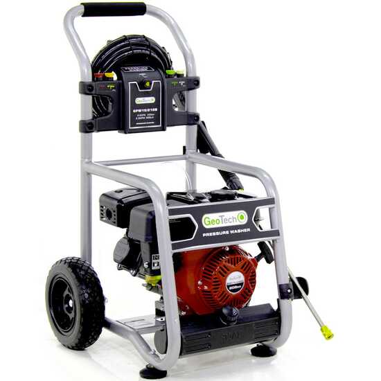 Hidrolimpiadora de gasolina GeoTech GPW 10/210 B, motor de 208 cc y 7 Hp, 233 bar