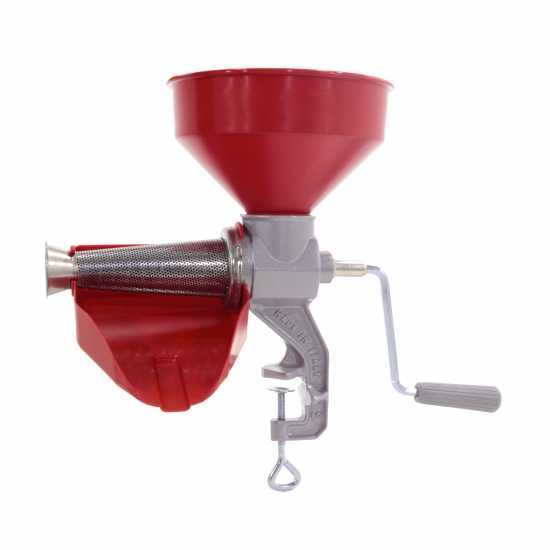 Trituradora de tomate manual N.3 - Reber 8602 N - Tolva y bandeja de pl&aacute;stico