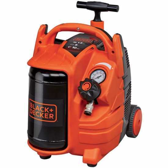 Black &amp; Decker BD 195/5 MY T - Compresor de aire el&eacute;ctrico port&aacute;til monof&aacute;sico, sin aceite - Motor 1.5 HP - 5 L