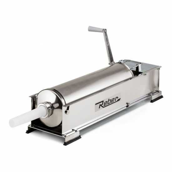 Reber 8974 N INOX - Embutidora manual profesional 12 Kg - 2  velocidades