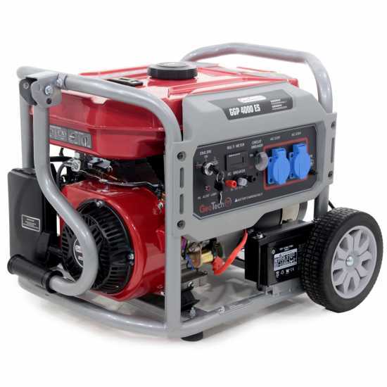 GeoTech Pro GGP 4000 ES - Generador de corriente con ruedas y AVR 3.6 kW - Continua 3.2 kw Monof&aacute;sica