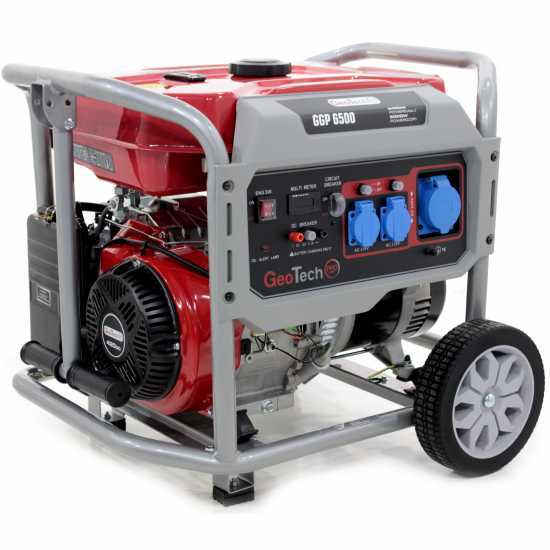 GeoTech Pro GGP 6500 - Generador de corriente con ruedas y AVR 5.4 kW - Continua 5 kw Monof&aacute;sica