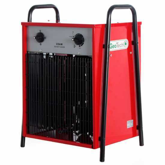 GeoTech EH 2200 T - Generador de aire caliente el&eacute;ctrico con ventilador - 22 kW - trif&aacute;sico
