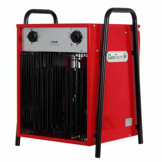 Generador de aire caliente el&eacute;ctrico GeoTech EH 1500 T con ventilador, 15 kW, trif&aacute;sico