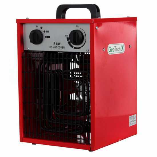 Generador de aire caliente el&eacute;ctrico GeoTech EH 500 T, con ventilador, trif&aacute;sico