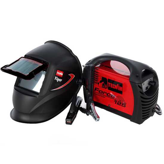 Telwin Force 125 - Soldadora Inverter (MMA) + M&aacute;scara, corriente continua (DC)