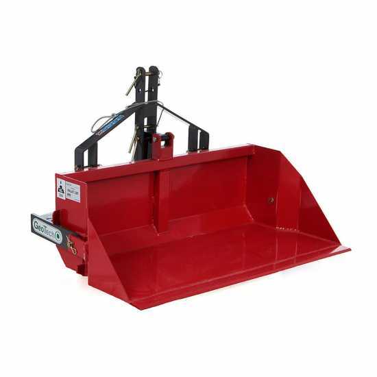 Pala cargadora trasera para tractor GeoTech de 120 cm, serie media, capacidad 300 Kg