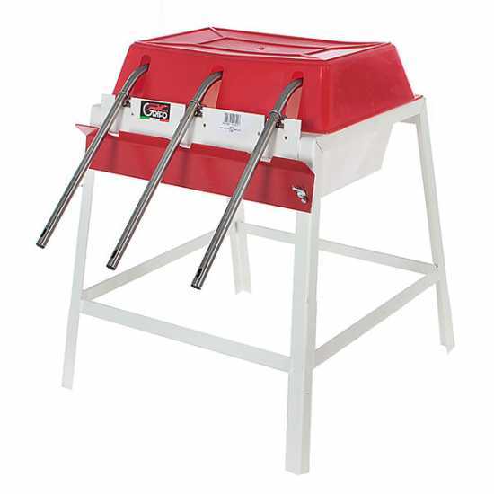 Grifo 3 ca&ntilde;os - Embotelladora manual con boquillas inox, dep&oacute;sito de acero esmaltado