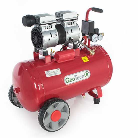 GeoTech S-AC 50.8.10 - Compresor de aire el&eacute;ctrico silencioso - 50 lt sin aceite - motor 1 HP