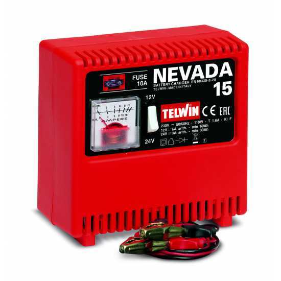 Telwin Nevada 15 - Cargador de bater&iacute;a - bater&iacute;a WET tensi&oacute;n 12/24 V - port&aacute;til, monof&aacute;sico