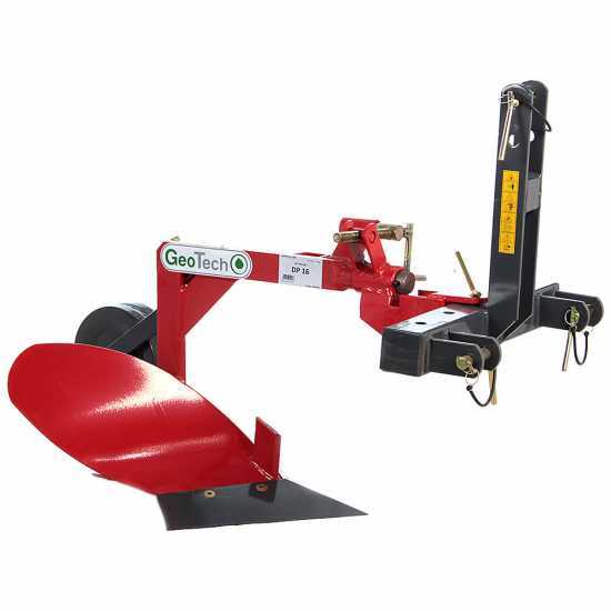 GeoTech DP16 - Arado monosurco para tractor con reja corta - Para tractores con enganche de tres puntos