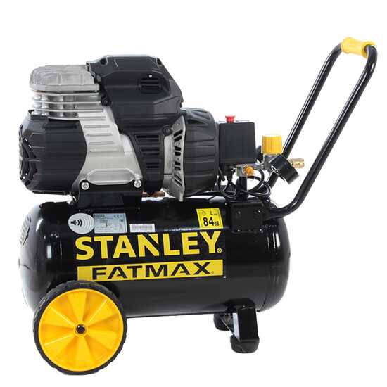 Stanley Sil Air 244/24 - Compresor de aire el&eacute;ctrico monof&aacute;sico silencioso, sin aceite - Motor 1.5 HP - 24 L