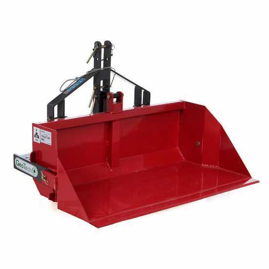 Pala cargadora trasera para tractor GeoTech de 160 cm, serie medio-pesada, capacidad 700 Kg