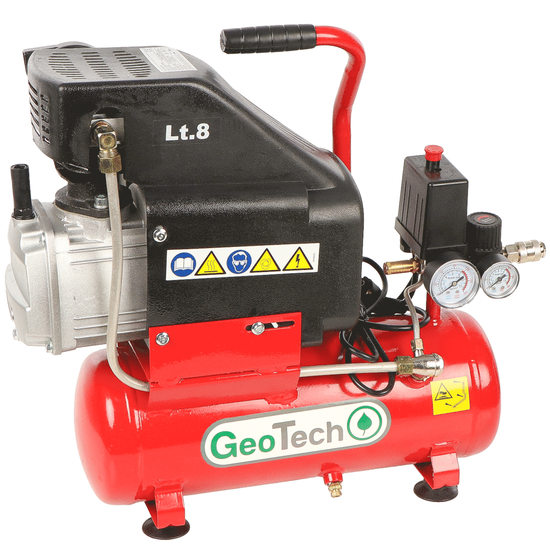 GeoTech AC9-8-20 - Compresor de aire el&eacute;ctrico compacto port&aacute;til - Motor 2 HP - 8 L aire comprimido