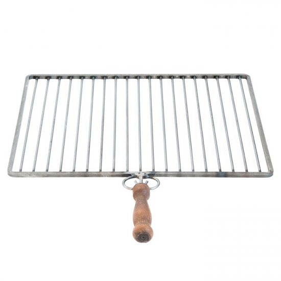 Parrilla de hierro forjado -  Hierro Natural -  Mangos de madera anti-quemaduras