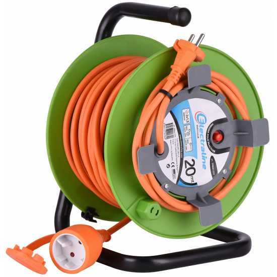 Electraline Enrollacable - 20m - Enchufe universal - 2 cables de 1,5 mm&sup2;