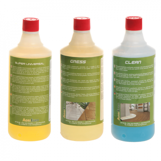 Set de 3 detergentes profesionales - Espec&iacute;ficos para la limpieza de interiores y exteriores - 3 botellas de 1 L